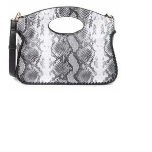Snake embossed faux leather shell Crossbody Bag